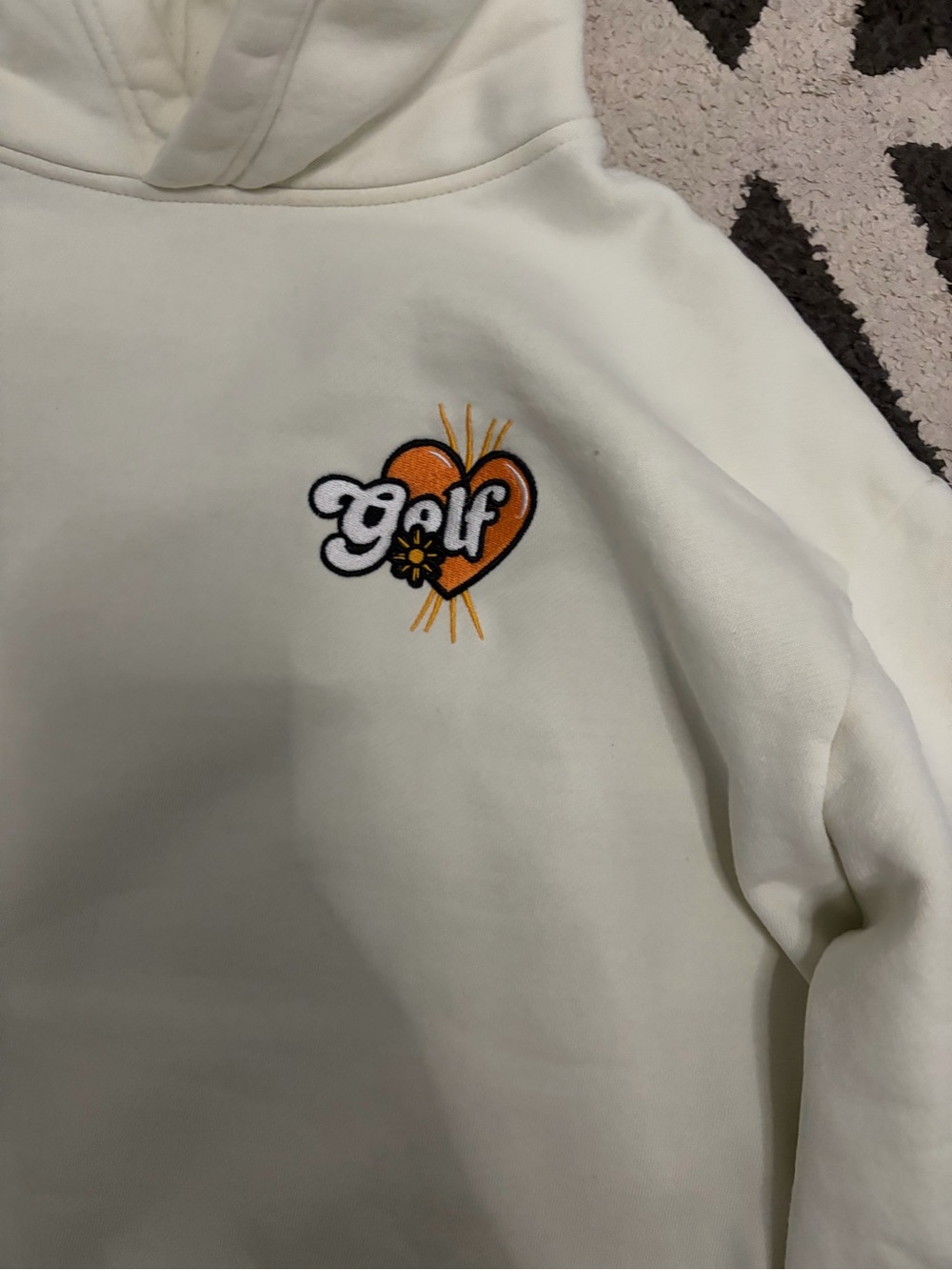 Golf Wang Cream Hoodie with Orange Logo - Picture 5 of 6